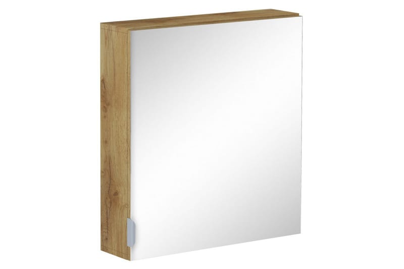 Atlas Væghylde med Spejl 60x65 cm, Natur