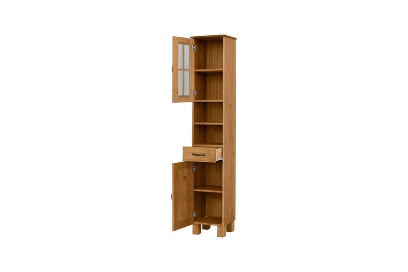 Badevægskab Alby 33x30x180 cm, Bejdset/Voks - 33x30x180 cm, Bejdset/Voks - Hus & renovering - Køkken & bad - Badeværelse - Badeværelsesmøbler - Badeværelsesskab
