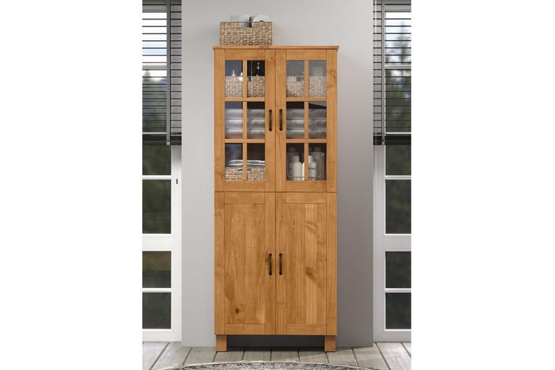 Badevægskab Alby 75x30x170 cm, Bejdset/Voks - 75x30x170 cm, Bejdset/Voks - Hus & renovering - Køkken & bad - Badeværelse - Badeværelsesmøbler - Badeværelsesskab