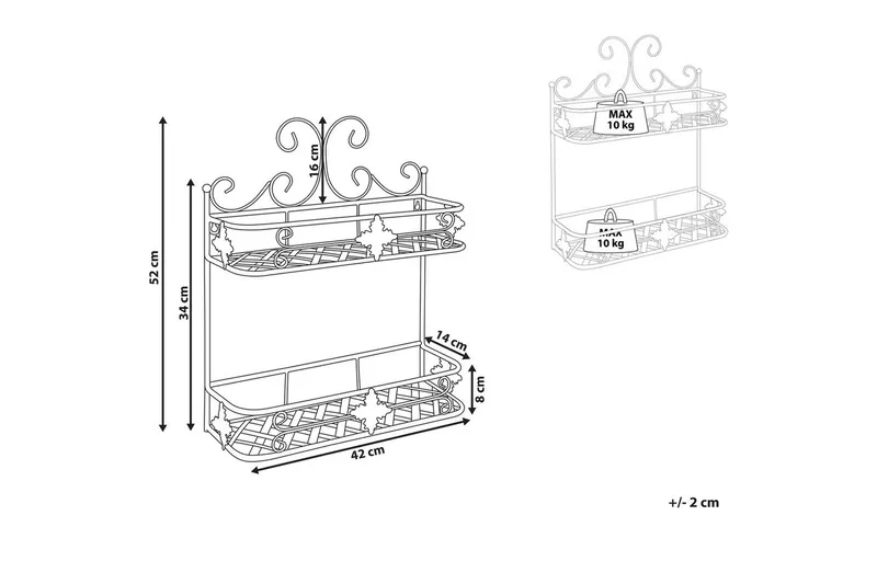 Badeværelseshylde Marayes Sort - Sort - Hus & renovering - Køkken & bad - Badeværelse - Badeværelsesmøbler - Badeværelseshylde