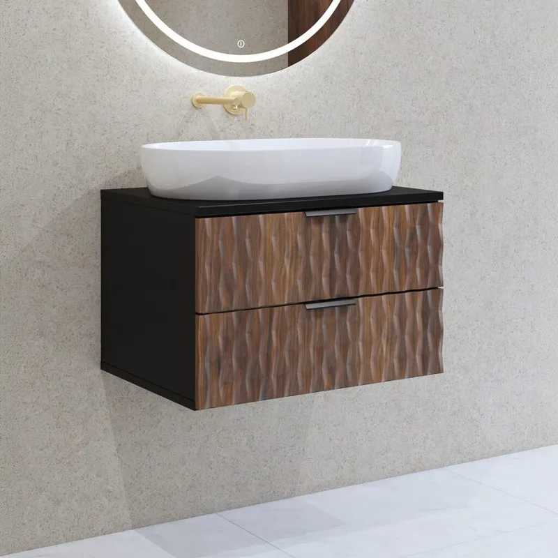 Badeværelsesmøbel Enzo med 2 Skuffer Væghængt - 63 cm - Hus & renovering - Køkken & bad - Badeværelse - Badeværelsesmøbler - Badeværelsesskab