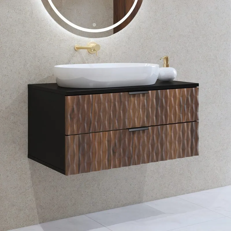 Badeværelsesmøbel Enzo med 2 Skuffer Væghængt - 81 cm - Hus & renovering - Køkken & bad - Badeværelse - Badeværelsesmøbler - Badeværelsesskab