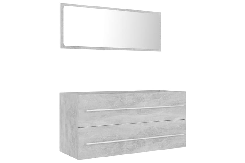 badeværelsesmøbelsæt 2 dele spånplade betongrå - Grå - Komplette møbelpakker