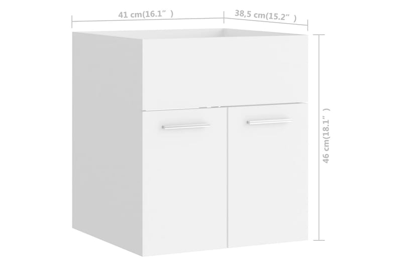 badeværelsesmøbelsæt 2 dele spånplade hvid - Hvid - Hus & renovering - Køkken & bad - Badeværelse - Badeværelsesmøbler - Vægskabe & højskabe