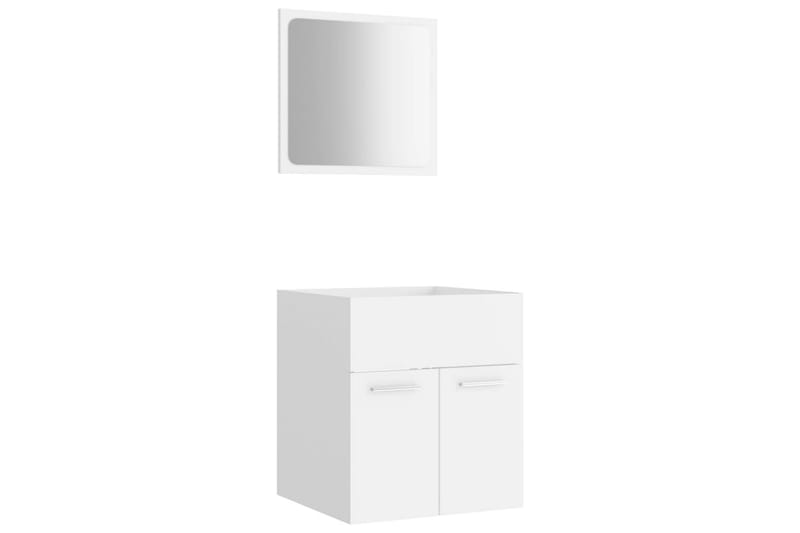 badeværelsesmøbelsæt 2 dele spånplade hvid - Hvid - Hus & renovering - Køkken & bad - Badeværelse - Badeværelsesmøbler - Vægskabe & højskabe