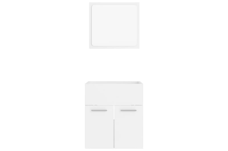 badeværelsesmøbelsæt 2 dele spånplade hvid - Hvid - Hus & renovering - Køkken & bad - Badeværelse - Badeværelsesmøbler - Vægskabe & højskabe