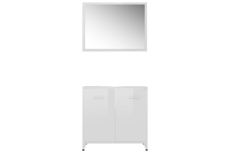 badeværelsesmøbelsæt 3 dele spånplade hvid højglans - Hvid - Komplette møbelpakker