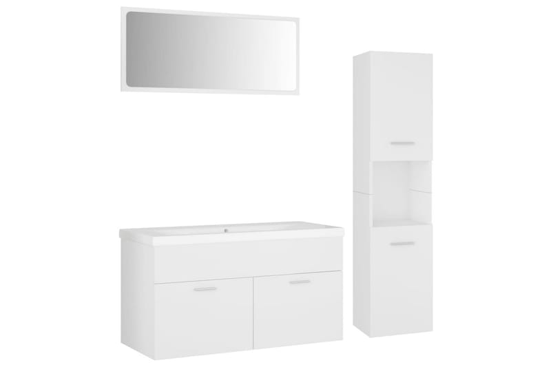 badeværelsesmøbelsæt spånplade hvid - Hvid - Hus & renovering - Køkken & bad - Badeværelse - Badeværelsesmøbler - Komplette møbelpakker