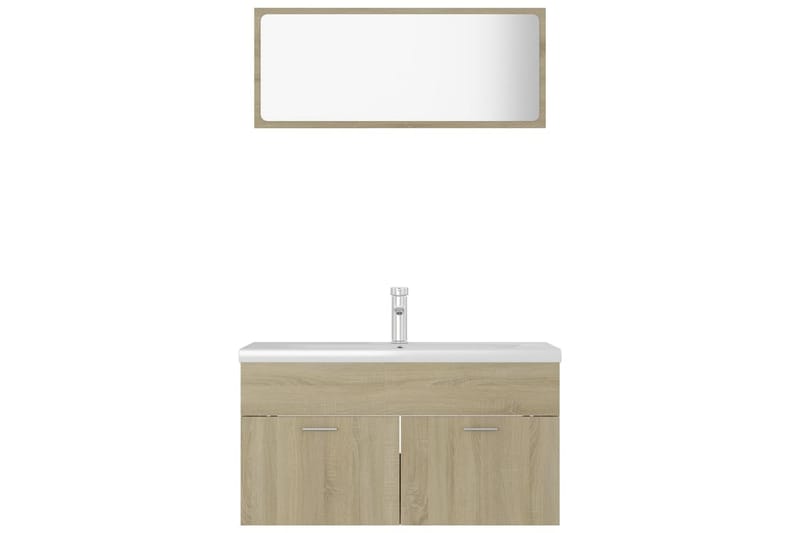 badeværelsesmøbelsæt spånplader sonoma-eg - Brun - Komplette møbelpakker