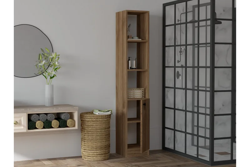 Andifli Badeværelsesopbevaring 30x170 cm - Brun - Hus & renovering - Køkken & bad - Badeværelse - Badeværelsesmøbler - Badeværelsesopbevaring