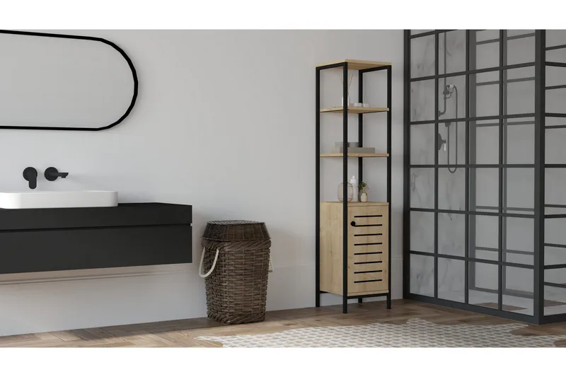 Andifli Badeværelsesopbevaring 38x162,2 cm, Blå