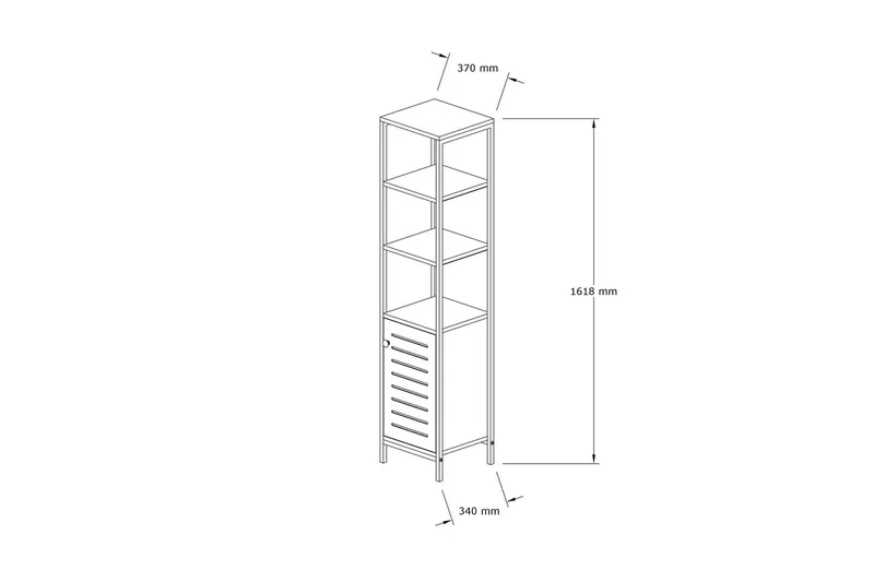 Andifli Badeværelsesopbevaring 38x162,2 cm - Blå - Hus & renovering - Køkken & bad - Badeværelse - Badeværelsesmøbler - Badeværelsesopbevaring