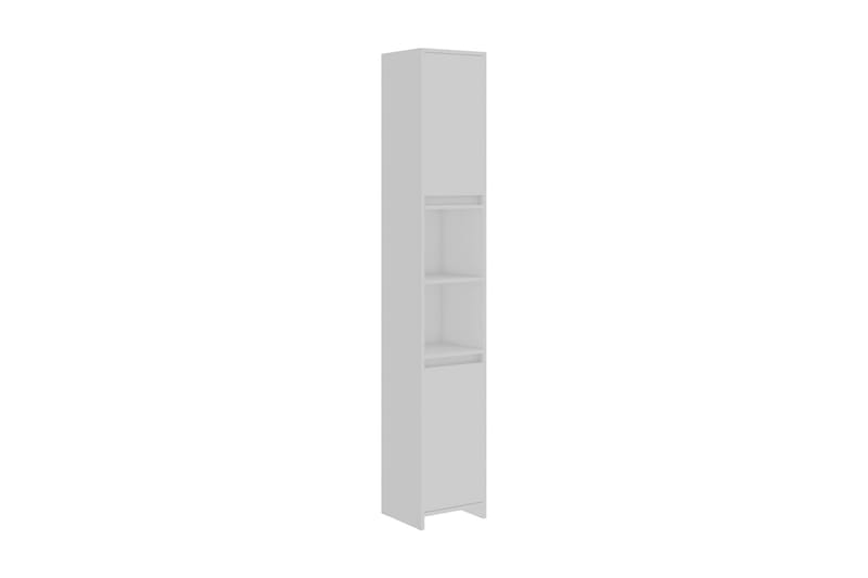 Badeværelsesskab 30X30X183,5 cm Spånplade Hvid - Hvid - Badeværelsesopbevaring