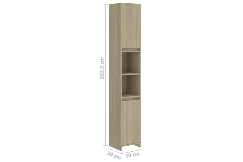 Badeværelsesskab 30X30X183,5 cm Spånplade Sonoma-Eg - Brun - Hus & renovering - Køkken & bad - Badeværelse - Badeværelsesmøbler - Badeværelsesopbevaring