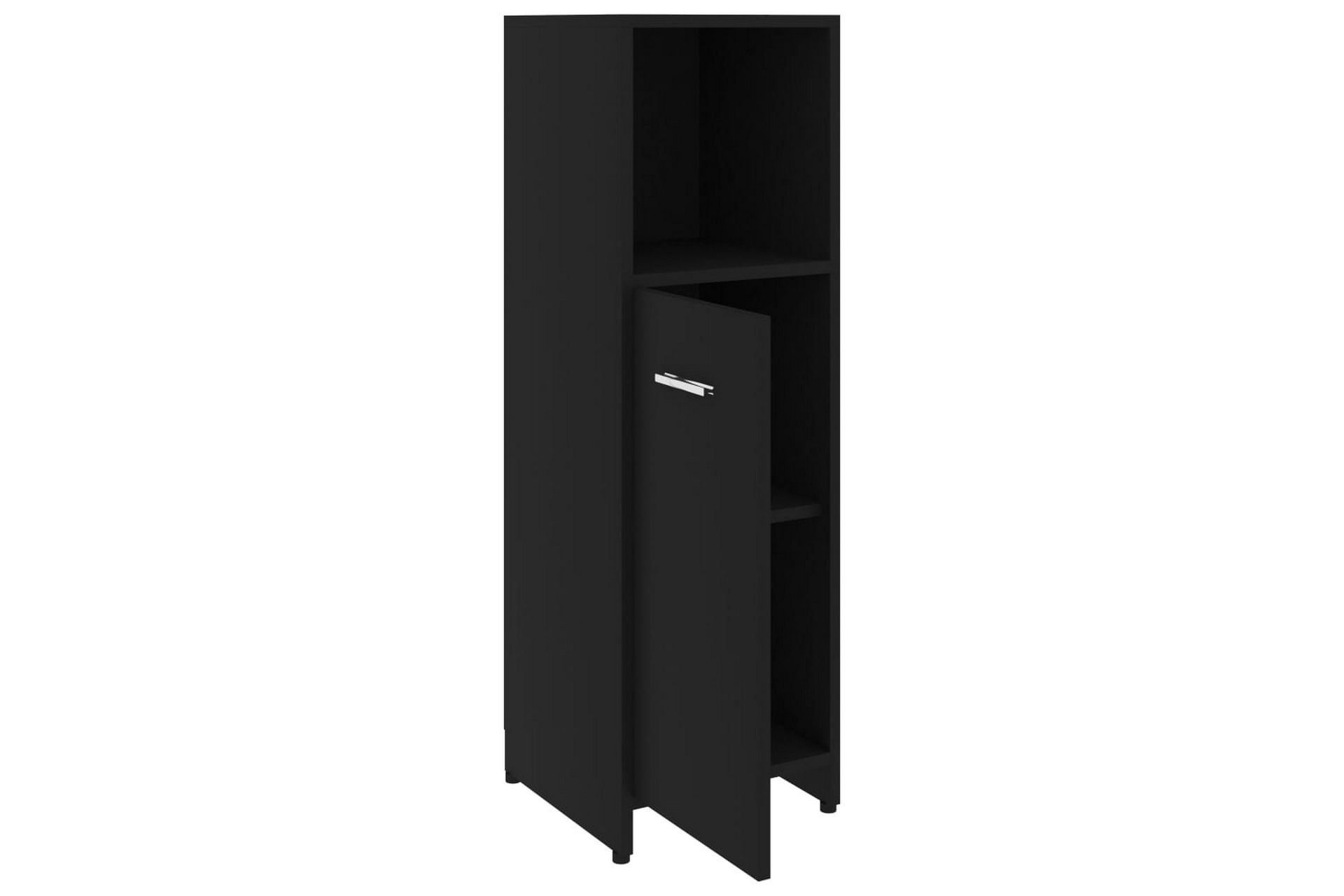 Badeværelsesskab 30X30X95 cm Spånplade Sort - Sort - Hus & renovering - Køkken & bad - Badeværelse - Badeværelsesmøbler - Badeværelsesopbevaring
