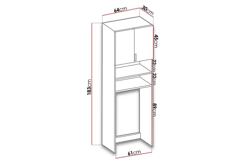 Casinia TV-bord 65x30x183 cm - Badeværelsesopbevaring