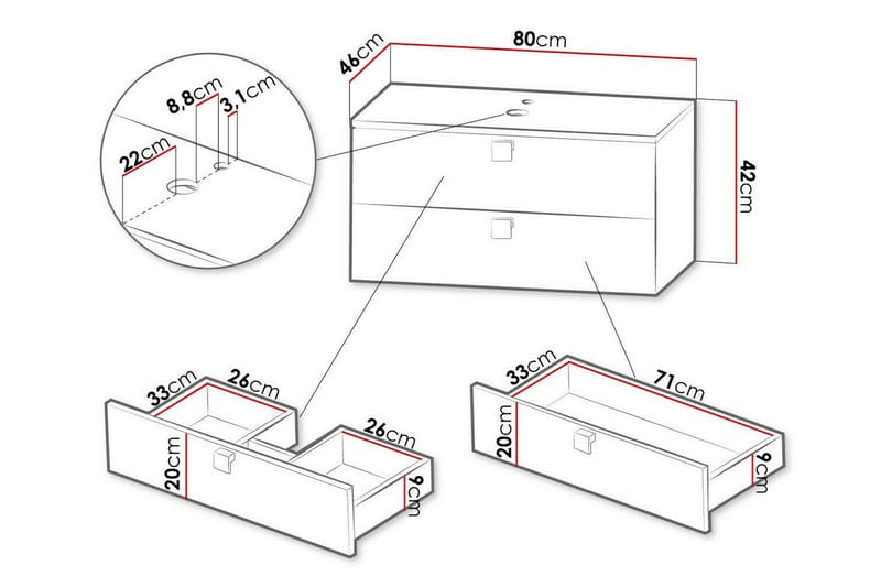 Glenndale Badrumsförvaring Concept 55 Black - Hus & renovering - Køkken & bad - Badeværelse - Badeværelsesmøbler - Badeværelsesopbevaring