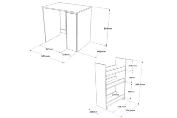 Rinorea Badeværelsesopbevaring 93,5x88,3 cm - Brun - Hus & renovering - Køkken & bad - Badeværelse - Badeværelsesmøbler - Badeværelsesopbevaring