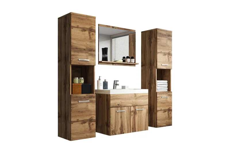 Badeværelsessæt Delorimier XL - Natur - Hus & renovering - Køkken & bad - Badeværelse - Badeværelsesmøbler - Komplette møbelpakker