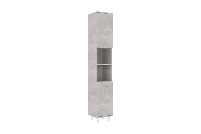 badeværelsesskab 30x30x179 cm spånplade betongrå - Grå - Badeværelsesskab - Vægskabe & højskabe