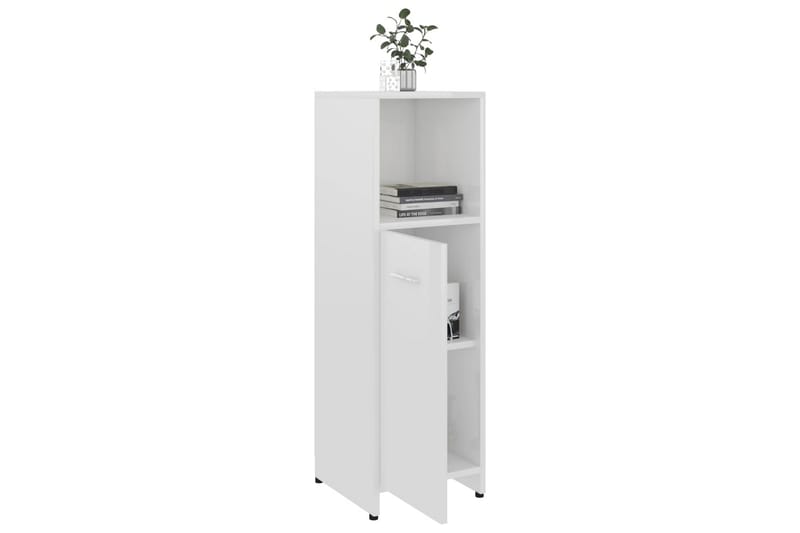Badeværelsesskab 30X30X95 cm Spånplade Hvid Højglans - Hvid - Hus & renovering - Køkken & bad - Badeværelse - Badeværelsesmøbler - Badeværelsesskab