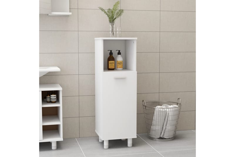 badeværelsesskab 30x30x95 cm spånplade hvid - Hvid - Hus & renovering - Køkken & bad - Badeværelse - Badeværelsesmøbler - Badeværelsesskab