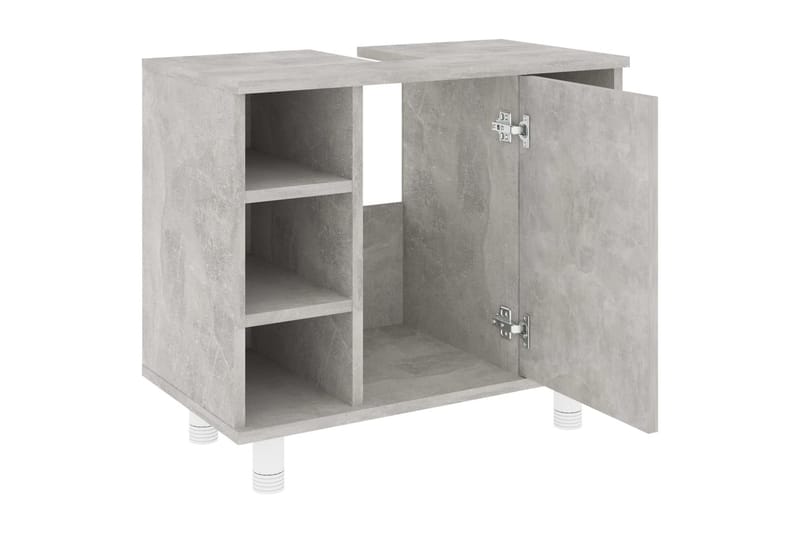 badeværelsesskab 60x32x53,5 cm spånplade betongrå - Grå - Badeværelsesskab - Vægskabe & højskabe