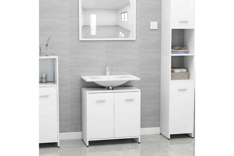 Badeværelsesskab 60X33X58 cm Spånplade Hvid - Hvid - Hus & renovering - Køkken & bad - Badeværelse - Badeværelsesmøbler - Badeværelsesskab