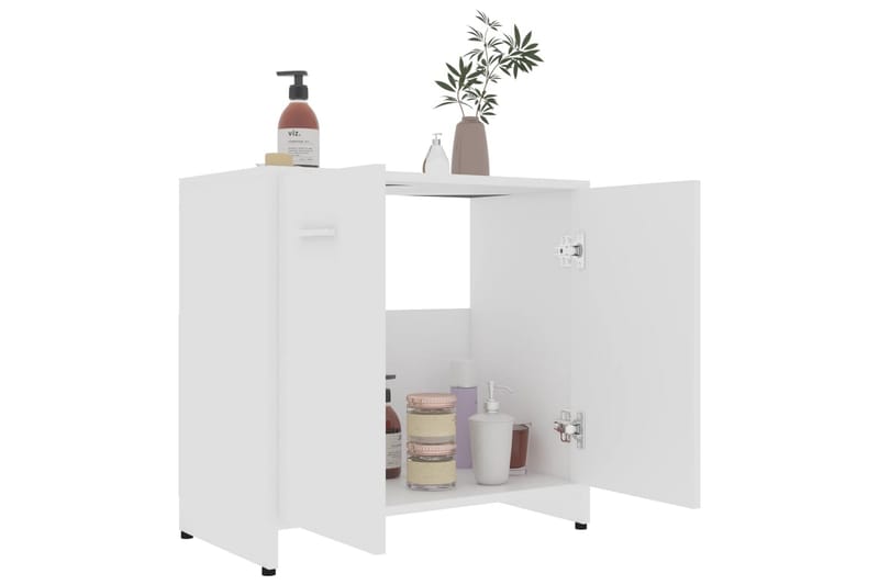 Badeværelsesskab 60X33X58 cm Spånplade Hvid - Hvid - Hus & renovering - Køkken & bad - Badeværelse - Badeværelsesmøbler - Badeværelsesskab