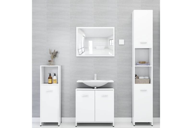 Badeværelsesskab 60X33X58 cm Spånplade Hvid - Hvid - Hus & renovering - Køkken & bad - Badeværelse - Badeværelsesmøbler - Badeværelsesskab