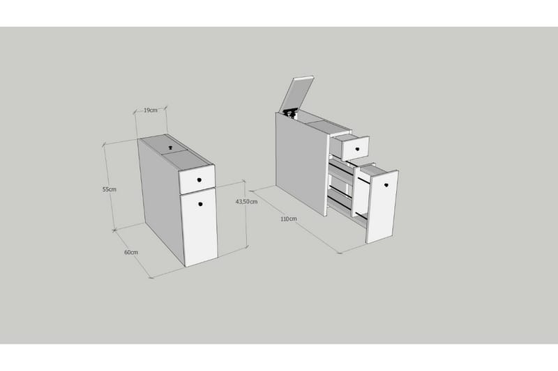 Byrå Antracit - Hus & renovering - Køkken & bad - Badeværelse - Badeværelsesmøbler - Badeværelsesopbevaring