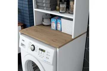 Caronti Badeværelsesskab 65x183,6 cm Hvid/Brun - Hanah Home - Hus & renovering - Køkken & bad - Badeværelse - Badeværelsesmøbler - Badeværelsesskab