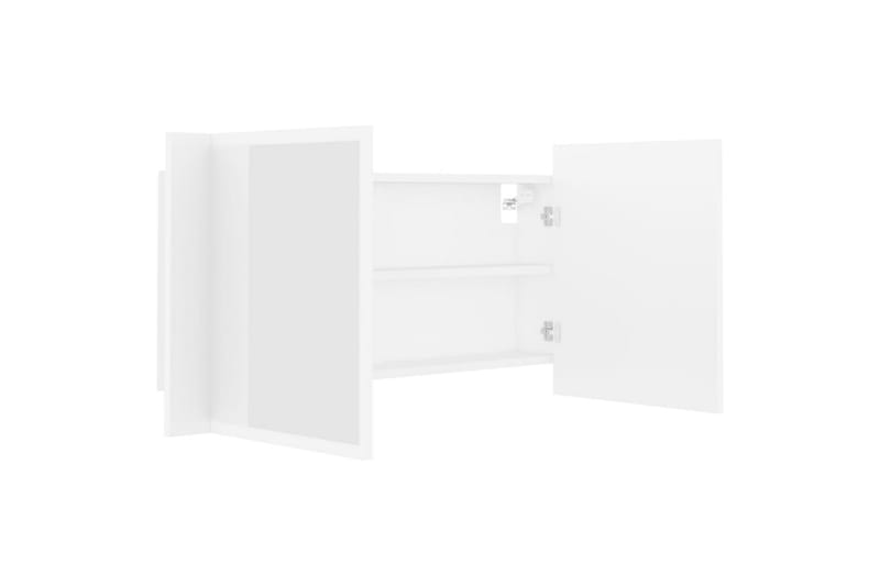 badeværelsesskab m. spejl + LED-lys 90x12x45 cm hvid - Hvid - Hus & renovering - Køkken & bad - Badeværelse - Badeværelsesmøbler - Spejlskabe