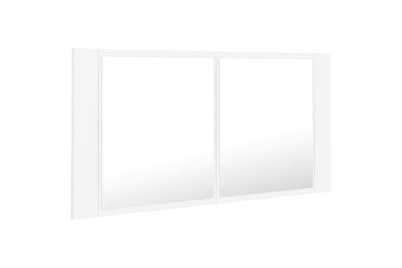 badeværelsesskab m. spejl + LED-lys 90x12x45 cm hvid - Hvid - Spejlskabe
