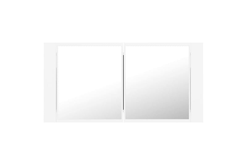 badeværelsesskab m. spejl + LED-lys 90x12x45 cm hvid - Hvid - Hus & renovering - Køkken & bad - Badeværelse - Badeværelsesmøbler - Spejlskabe