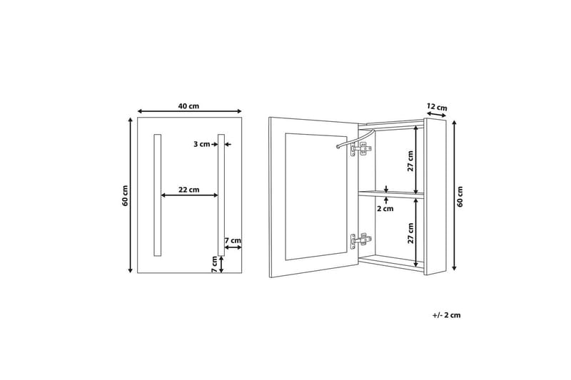 Badeværelsesskab med spejl Cameron - Hus & renovering - Køkken & bad - Badeværelse - Badeværelsesmøbler - Spejlskabe