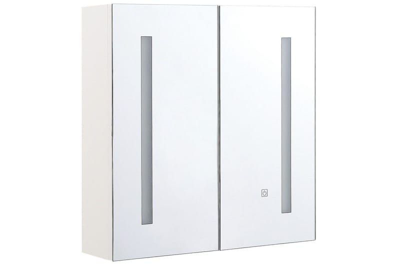 Badeværelsesskab med spejl Chabunco Hvid, Sølv, Hvid, Sølv