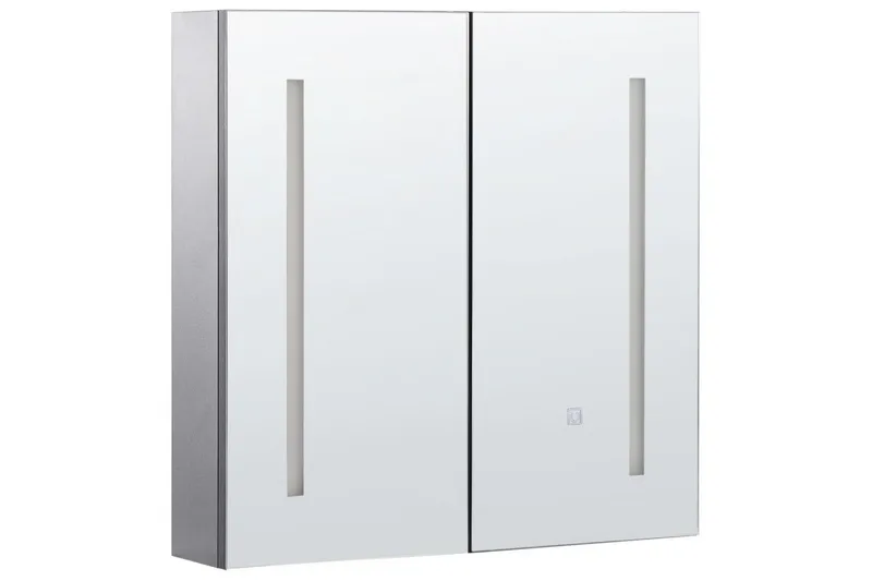 Badeværelsesskab med spejl Chabunco Sort, Sølv, Sort, Sølv