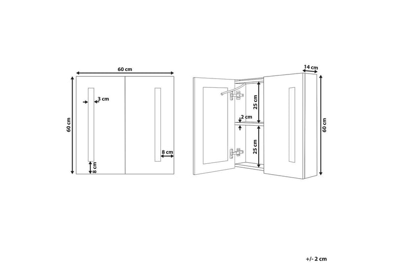 Badeværelsesskab med spejl Chabunco Sort, Sølv - Sort, Sølv - Hus & renovering - Køkken & bad - Badeværelse - Badeværelsesmøbler - Spejlskabe