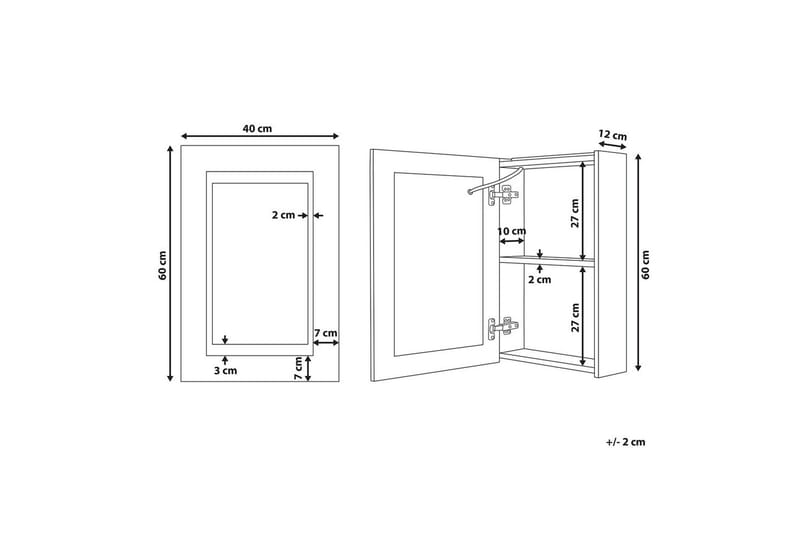 Badeværelsesskab med spejl Malaspina - Hus & renovering - Køkken & bad - Badeværelse - Badeværelsesmøbler - Spejlskabe