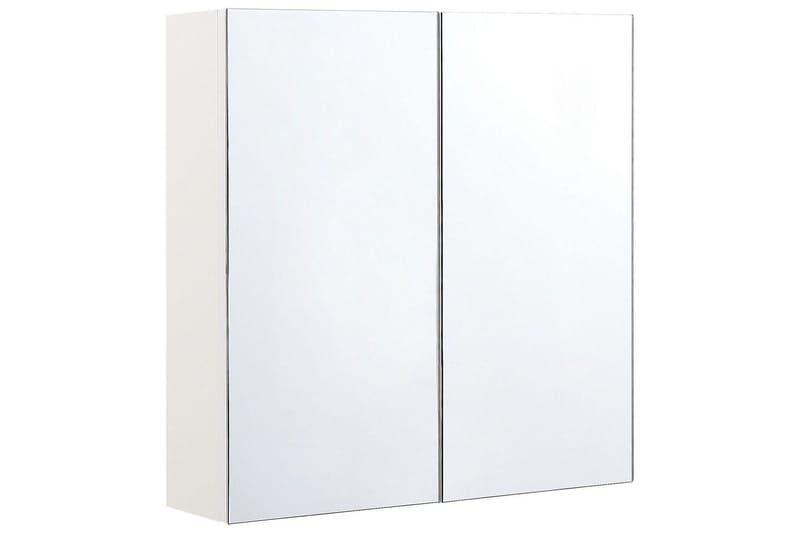 Badeværelsesskab med spejl Navarra Hvid, Sølv, 60x14x60 cm, Hvid, Sølv, 60x14x60 cm