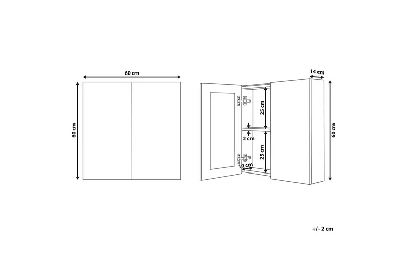Badeværelsesskab med spejl Navarra Sort, Sølv, 60x14x60 cm - Sort, Sølv, 60x14x60 cm - Hus & renovering - Køkken & bad - Badeværelse - Badeværelsesmøbler - Spejlskabe