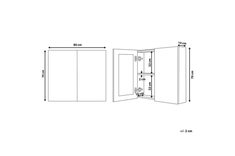 Badeværelsesskab med spejl Navarra Sort, Sølv, 80x14x70 cm - Sort, Sølv, 80x14x70 cm - Hus & renovering - Køkken & bad - Badeværelse - Badeværelsesmøbler - Spejlskabe
