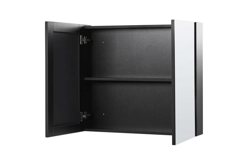 Badeværelsesskab med spejl Navarra Sort, Sølv, 80x14x70 cm - Sort, Sølv, 80x14x70 cm - Hus & renovering - Køkken & bad - Badeværelse - Badeværelsesmøbler - Spejlskabe