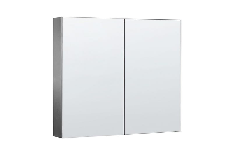 Badeværelsesskab med spejl Navarra Sort, Sølv, 80x14x70 cm - Sort, Sølv, 80x14x70 cm - Hus & renovering - Køkken & bad - Badeværelse - Badeværelsesmøbler - Spejlskabe