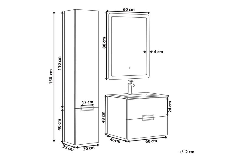 Badeværelsesskab Tudela Hvid - Hvid - Hus & renovering - Køkken & bad - Badeværelse - Badeværelsesmøbler - Badeværelsesskab
