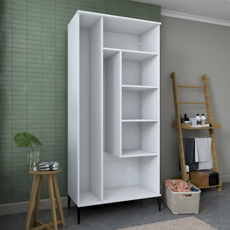 Badeværelsesskab Wallxpert Cleo Hylde (90 x 198,6 x 45 cm) Hvid - Hvid - Hus & renovering - Køkken & bad - Badeværelse - Badeværelsesmøbler - Badeværelsesskab