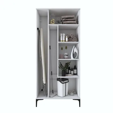 Badeværelsesskab Wallxpert Cleo Hylde (90 x 198,6 x 45 cm) Hvid - Hvid - Hus & renovering - Køkken & bad - Badeværelse - Badeværelsesmøbler - Badeværelsesskab