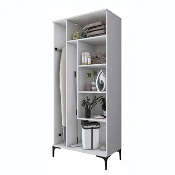 Badeværelsesskab Wallxpert Cleo Hylde (90 x 198,6 x 45 cm) Hvid - Hvid - Hus & renovering - Køkken & bad - Badeværelse - Badeværelsesmøbler - Badeværelsesskab