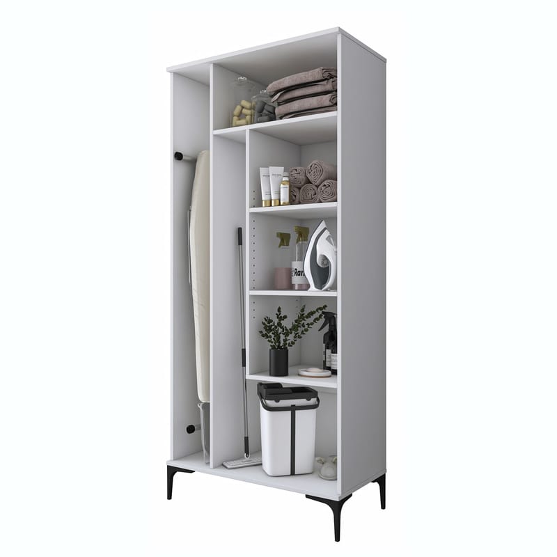 Badeværelsesskab Wallxpert Cleo Hylde (90 x 198,6 x 45 cm) Hvid - Hvid - Hus & renovering - Køkken & bad - Badeværelse - Badeværelsesmøbler - Badeværelsesskab